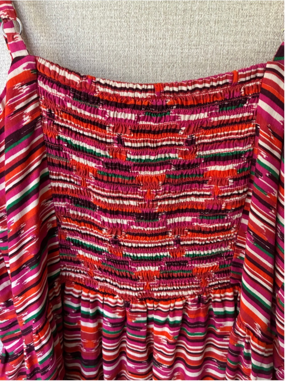 LOFT Red Pink Stripe Mini Dress Size 2 - Picture 7 of 7